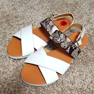 Snake White Sandals